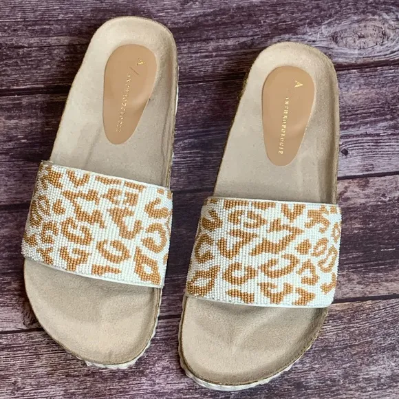 Anthropologie ~ Yara Beaded Slide Sandals