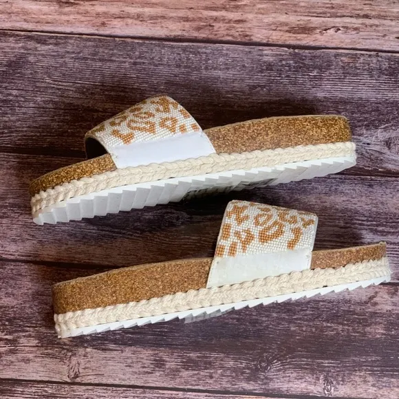 Anthropologie ~ Yara Beaded Slide Sandals