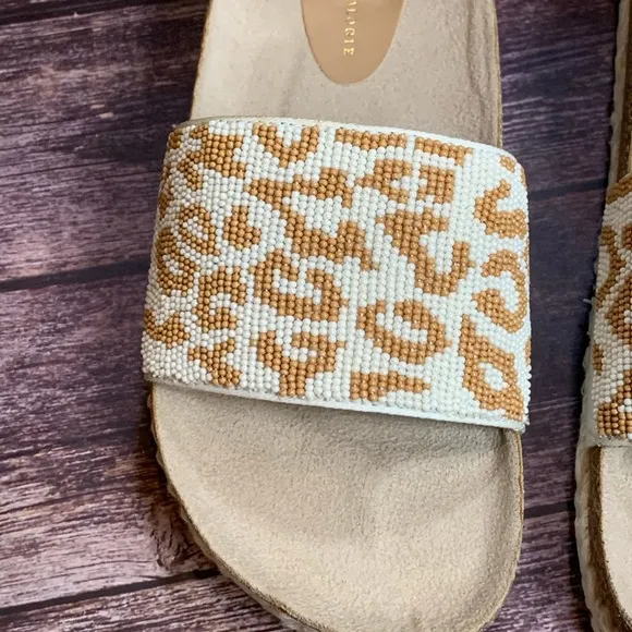 Anthropologie ~ Yara Beaded Slide Sandals