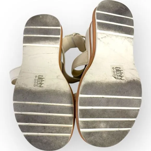 Anthropologie Elvio Zanon Strappy Ankle Wrap CREAM Women's Sport Platform Sandal