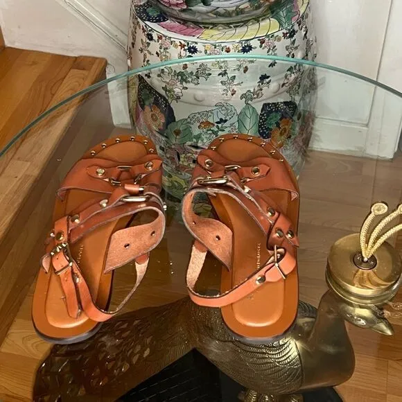 Anthropologie Hattie Studded Slingback Sandals