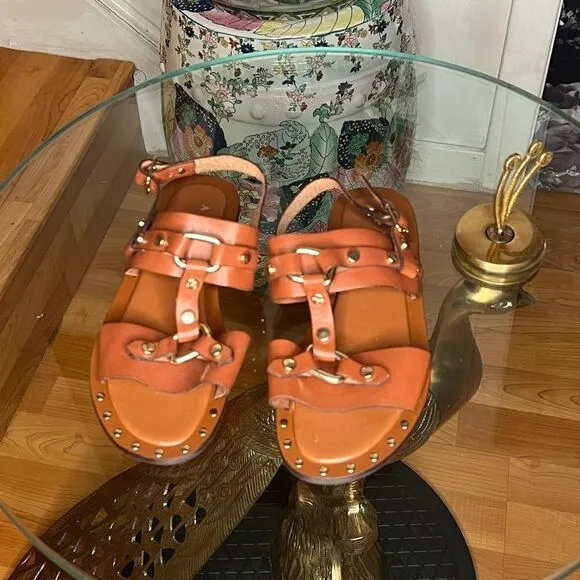 Anthropologie Hattie Studded Slingback Sandals