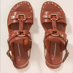 Anthropologie Hattie Studded Slingback Sandals