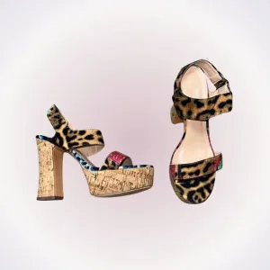 Antica Sartoria dolce gabbana print look block heel sandals | Sz 39