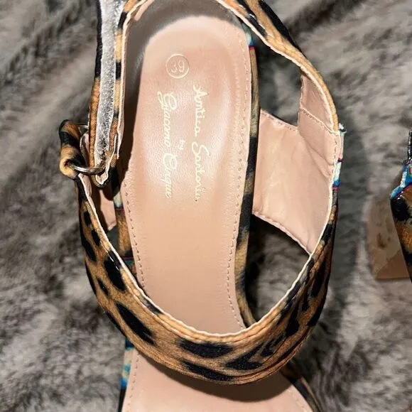 Antica Sartoria dolce gabbana print look block heel sandals | Sz 39