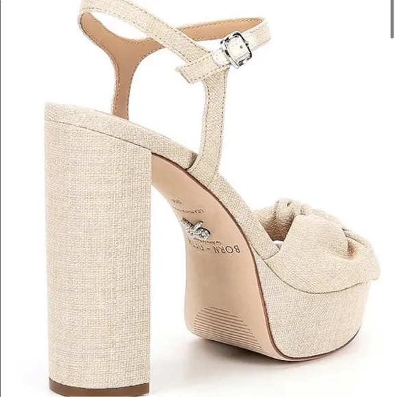 Antonio Melani x Born on Fifth Laurie Linen Knotted Ankle Strap Dress Sandals