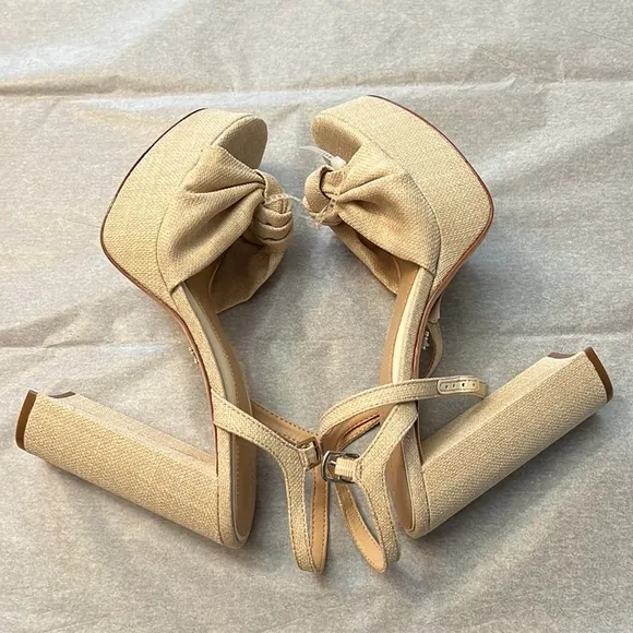 Antonio Melani x Born on Fifth Laurie Linen Knotted Ankle Strap Dress Sandals