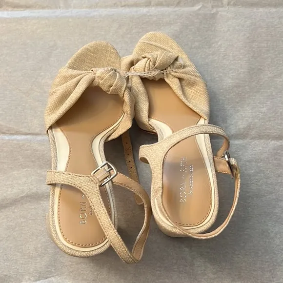 Antonio Melani x Born on Fifth Laurie Linen Knotted Ankle Strap Dress Sandals