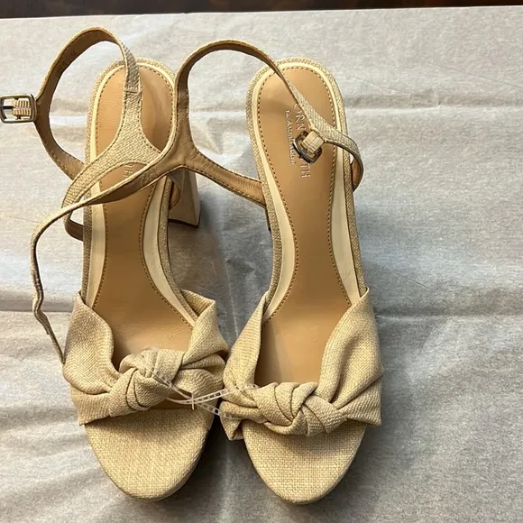 Antonio Melani x Born on Fifth Laurie Linen Knotted Ankle Strap Dress Sandals