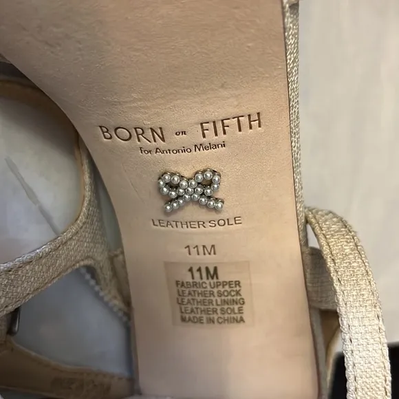 Antonio Melani x Born on Fifth Laurie Linen Knotted Ankle Strap Dress Sandals