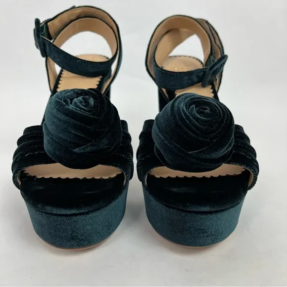 Antonio Melani x Nicola Bathie Emilia Velvet Rose Platform Dress Sandals
