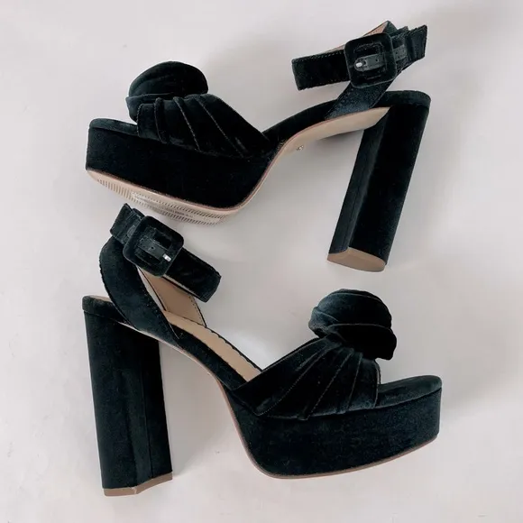 Antonio Melani x Nicola Bathie Emilia Velvet Rose Platform Dress Sandals