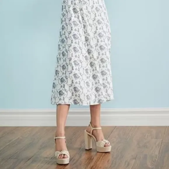 Antonio Melanix Born on Fifth Laurie Linen Knotted Ankle Strap Platform Sandals