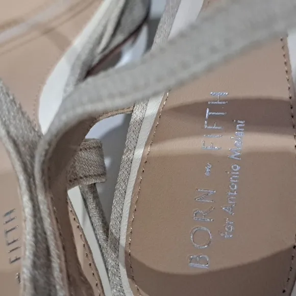 Antonio Melanix Born on Fifth Laurie Linen Knotted Ankle Strap Platform Sandals