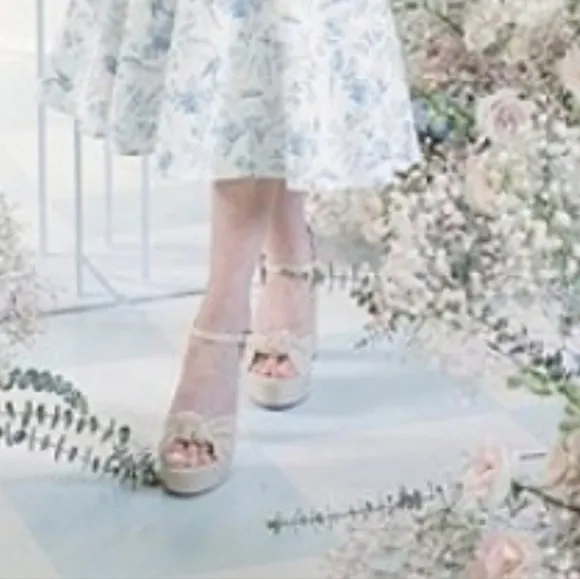 Antonio Melanix Born on Fifth Laurie Linen Knotted Ankle Strap Platform Sandals
