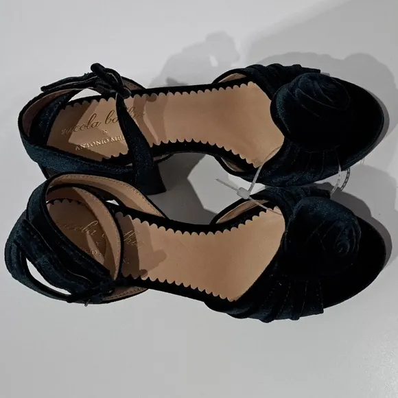 Antonio Melanix Nicola Bathie Emilia Velvet Rose Platform Dress Sandals