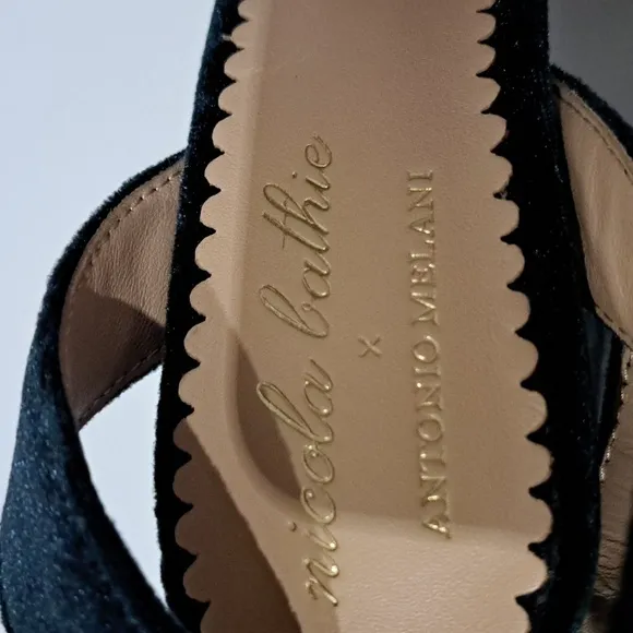 Antonio Melanix Nicola Bathie Emilia Velvet Rose Platform Dress Sandals