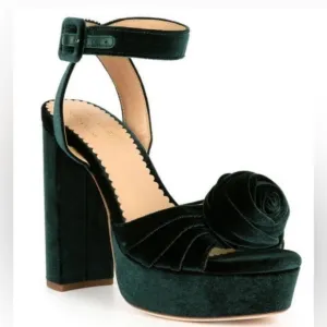 Antonio Melanix Nicola Bathie Emilia Velvet Rose Platform Dress Sandals
