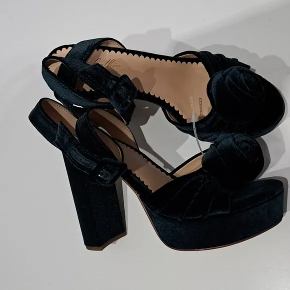 Antonio Melanix Nicola Bathie Emilia Velvet Rose Platform Dress Sandals
