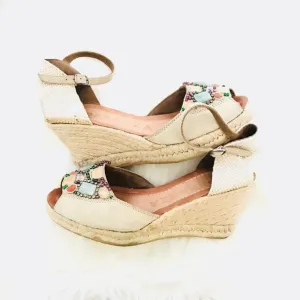 Apepazza Wedge Sandals stones &amp; beads‎ Boho Style