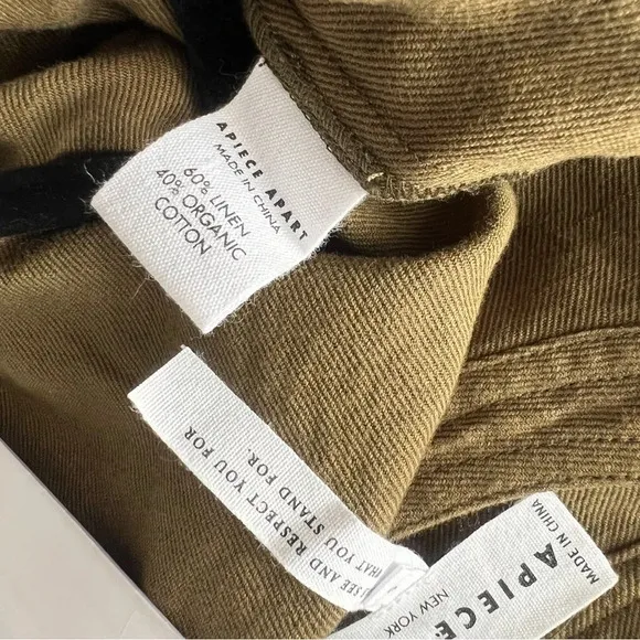 Apiece Apart Maurino Drop Waist Mini Dress Olive Shift Mini Overall New Small