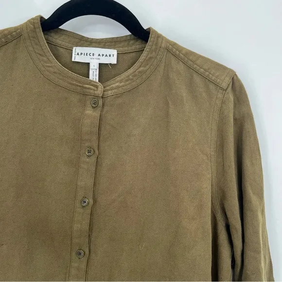 Apiece Apart Maurino Drop Waist Mini Dress Olive Shift Mini Overall New Small
