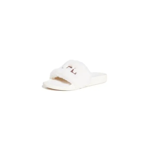 APL: Athletic Propulsion Labs Shearling Slides - Pristine/Almond Size 9