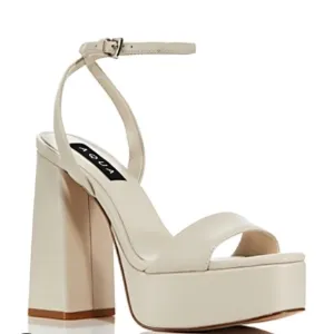 Aqua Bone/Cream Strappy Leather Sandals(Size 10M)
