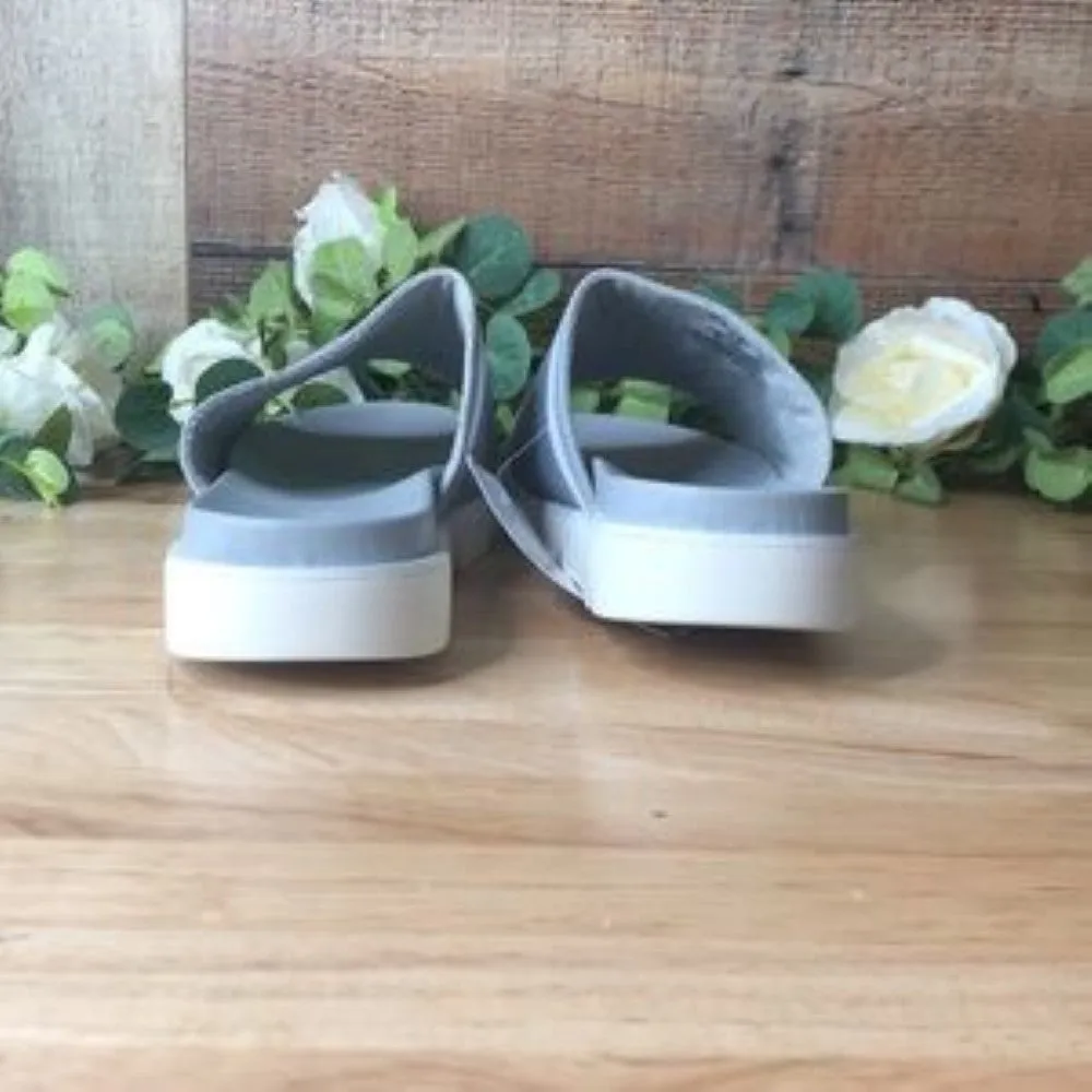 Aqua College Katlina Slide On Open Toe Slides Gray 10 Medium (B M)