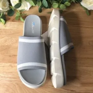 Aqua College Katlina Slide On Open Toe Slides Gray 10 Medium (B M)