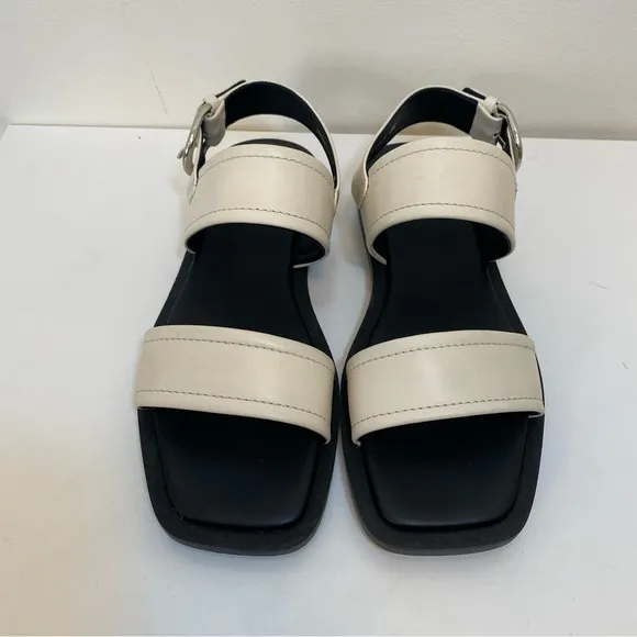 Aquatalia | Joni Leather Sporty Slingback Sandals in Eggshell Ivory Sz 9M