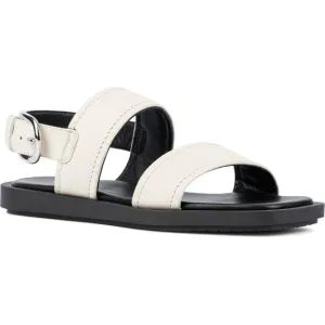 Aquatalia | Joni Leather Sporty Slingback Sandals in Eggshell Ivory Sz 9M