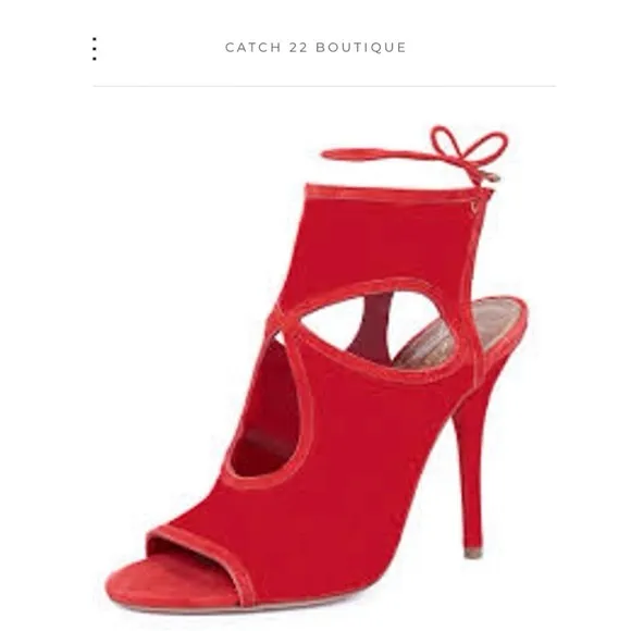 AQUAZZURA Red &quot;Sexy Thing&quot; Suede Sandals sz 40 (US 10)