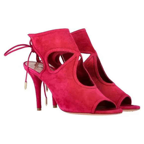 Aquazzura Sexy Thing Sandals in Pink Suede