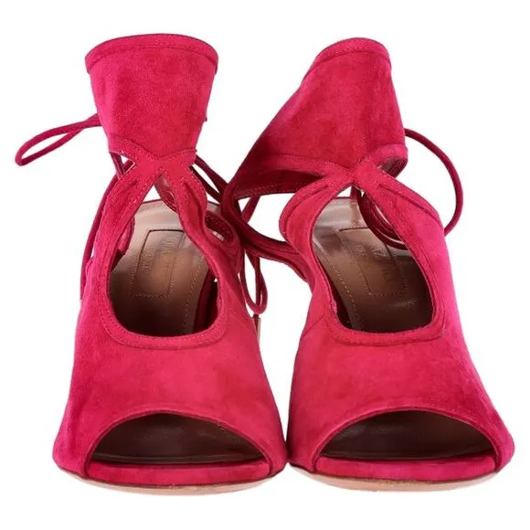 Aquazzura Sexy Thing Sandals in Pink Suede