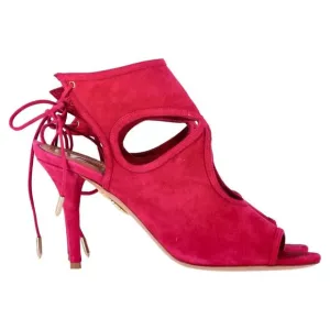 Aquazzura Sexy Thing Sandals in Pink Suede