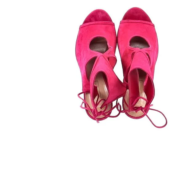 Aquazzura Sexy Thing Sandals in Pink Suede