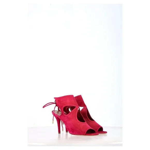 Aquazzura Sexy Thing Sandals in Pink Suede
