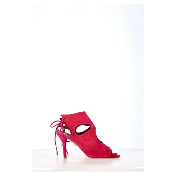 Aquazzura Sexy Thing Sandals in Pink Suede
