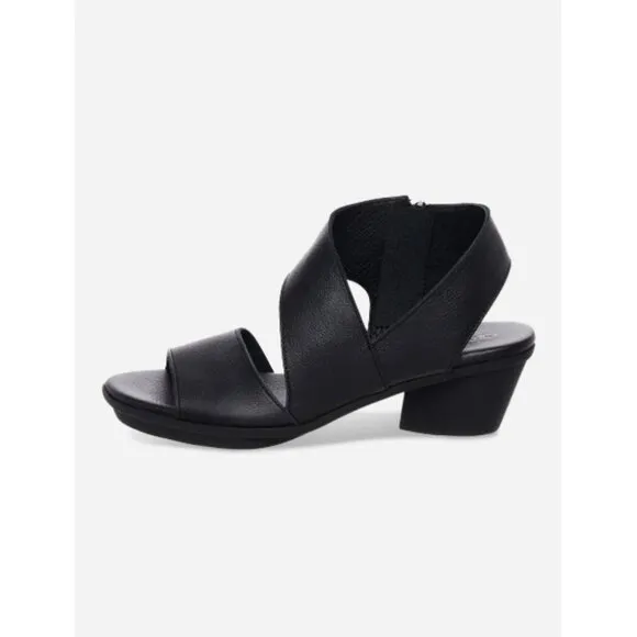 Arche Jaylhy Sandals Black Leather Low Heels Strappy Cut-Out Cutouts Edgy Travel