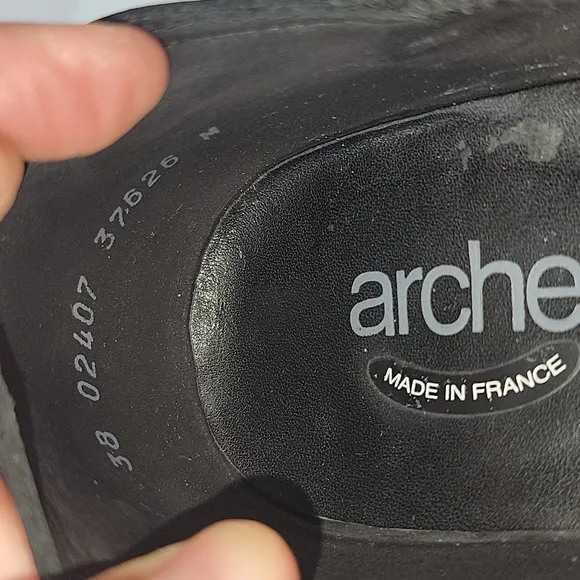 Arche Picto Wedge Heel Black Suede Leather Women's Sandals