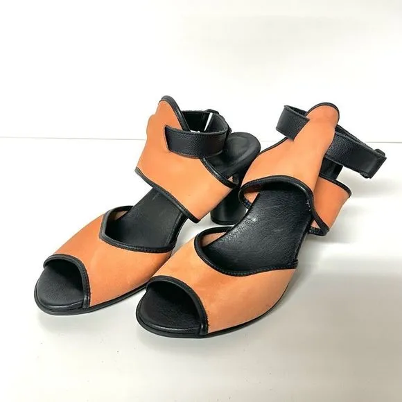 Arche Womens Leiga Heeled Slingback Sandal Coral Peach Size 38