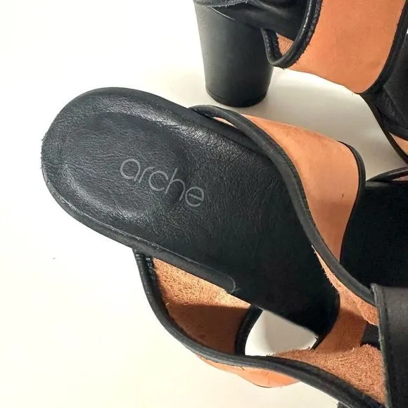 Arche Womens Leiga Heeled Slingback Sandal Coral Peach Size 38