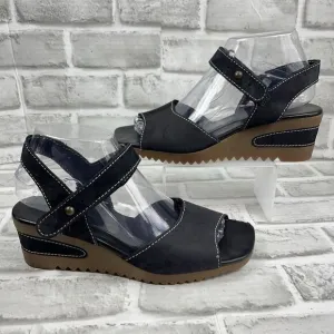 ARCHE Women's Size 8.5 US- 39 EU Nubuck Suede Wedge Adjustable Sandals