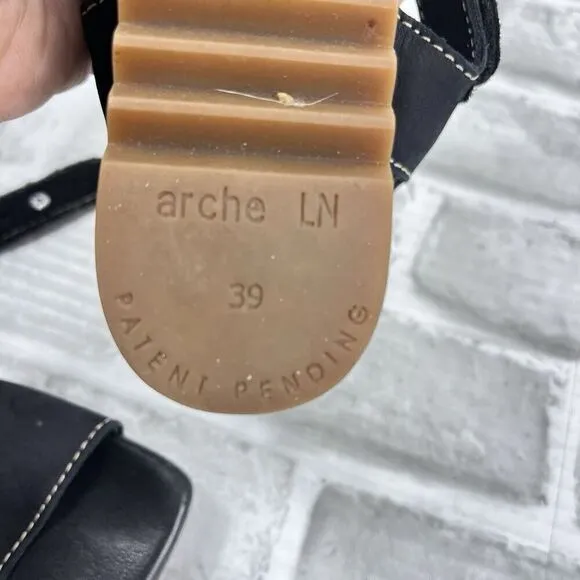 ARCHE Women's Size 8.5 US- 39 EU Nubuck Suede Wedge Adjustable Sandals