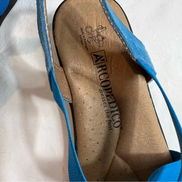 Arcopedico Monterey blue elastic strap slip on sandals size 38