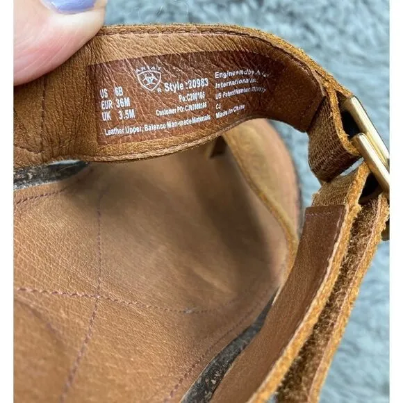 Ariat crocodile embossed leather wedge sandals