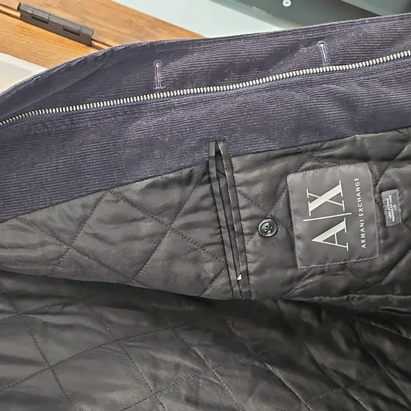 Armani Exchange Blue Hooded Coat