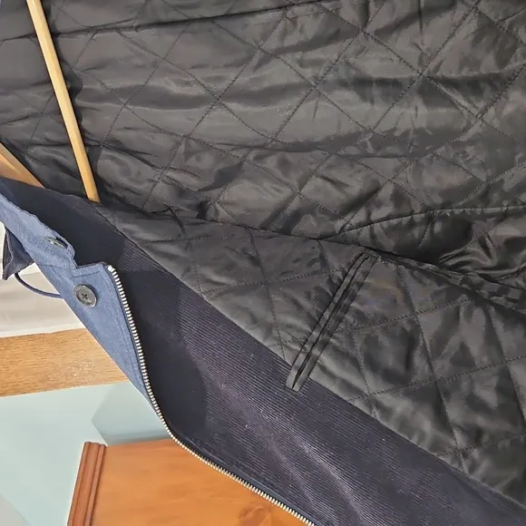 Armani Exchange Blue Hooded Coat
