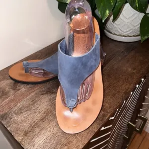 Art Peaux Lyon Handmade Tonunga Blue‎ Leather Sandals w/Vibram Soles-42/11.5